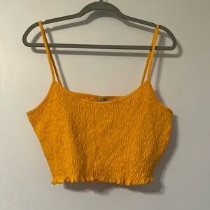 h&m divided cropped tank top stretchy ruched